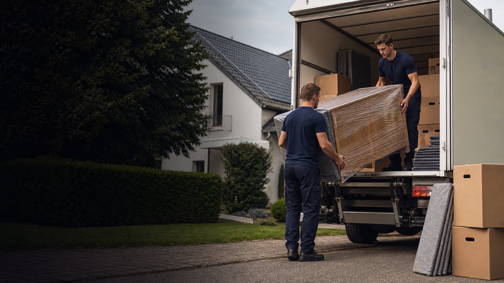 Sorgfältiges Verladen bei einem Privatumzug